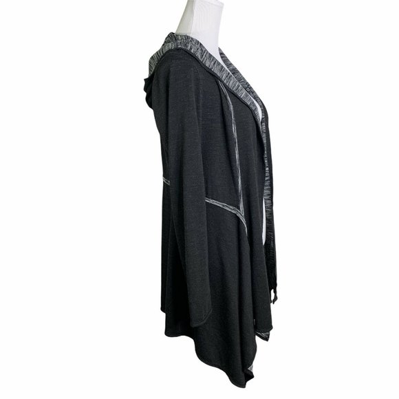 Max Studio Space Dye Open Front Hooded Cardigan - Picture 5 of 10